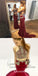 Two Piece Halter Open Back Long Burgundy Prom Dresses with Beading, QB0499