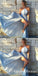Charming A-Line Halter Long Cheap Light Blue Chiffon Prom Dresses with Split, QB0506