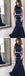 Navy Halter Two Pieces Mermaid Long Evening Prom Dresses with Little Beaded, QB0397