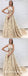 A-Line Round Neck Open Back Champagne Long Prom Dresses, QB0796