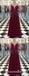 Deep V Neck Burgundy Long Appliques Evening Party Prom Dresses, QB0756