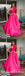 Strapless A Line Hot Pink Long Cheap Satin Prom Dresses With Bow Knot, QB0753