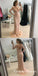 Mermaid V-Neck Long Sleeves Blush Pink Prom Dresses with Sequins, QB0518