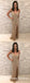 Champagne V Neck Sleeveless Beaded Long Prom Dresses With Side Slit, QB0655