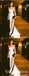 Unique Strapless White Long Split Mermaid Evening Dresses Prom Dresses, QB0777