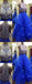A-line/Princess Halter  Ball Gown Royal Blue Beaded Top Two Piece Prom Dresses, QB0276