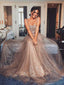 2019 Sparkly Gold Sequin Square Modest Cheap Evening Prom Dresses, QB0401