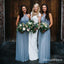 Elegant Sky Blue Long Chiffon Affordable Bridesmaid Dresses, QB0743