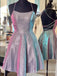 Charming Sleeveless Criss Cross Sparkle Short Homecoming Dresses, QB0882